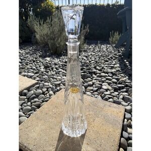 Vintage Block Crystal Decanter with Stopper - excellent cond. 16" Original Label